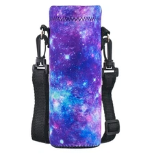 Neoprene Water Bottle Carrier Bag with Adjustable Shoulder Strap for Men Wome...