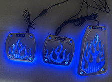 Light Up Blue Led Flames Standar Transmission Universal Pedals.