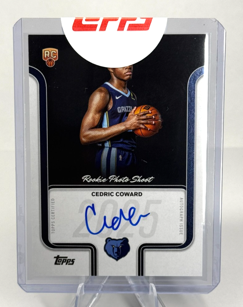 2025-26 Topps Rookie Photo Shoot Autographs Cedric Coward On Card 