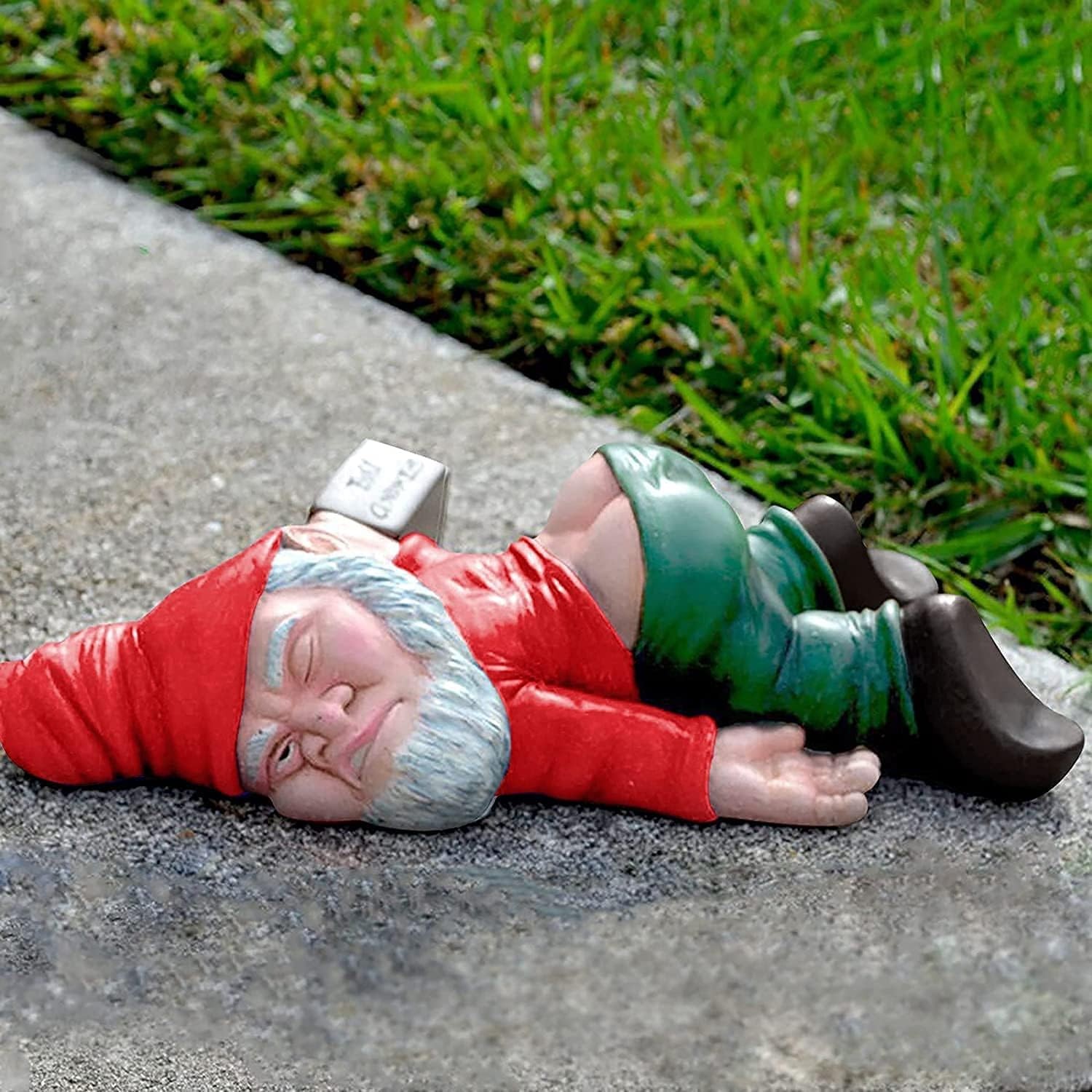 Funny Drunk Dwarf Garden Gnome Statue Resin Sculpture Decoration