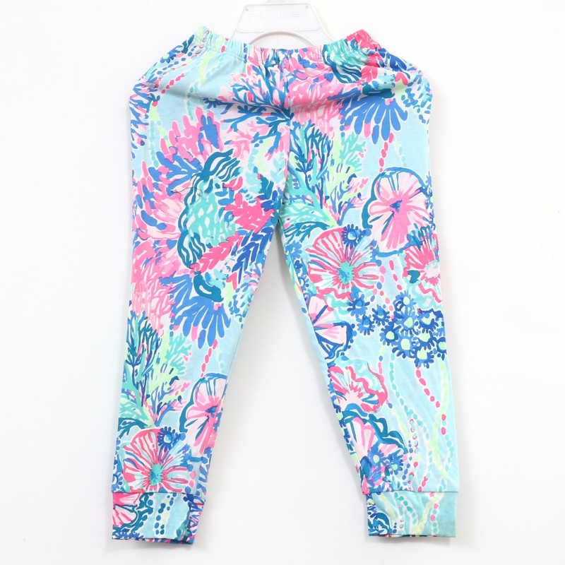 Lilly Pulitzer Kids Girls Pants Floral Print Cotton Pull-On XS 2-3 Years 281219
