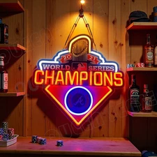 16"x16" Atlanta Braves 2021 Champions LED Neon Sign With Dimmer USB Powered Lamp