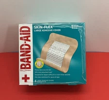X3 BAND-AID SKIN-FLEX LARGE ADHESIVE BANDAGES, 6CT EA (3 1/2" x 4") STERILE *NIB