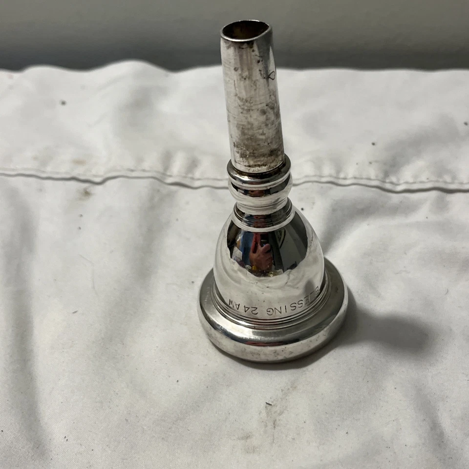 BLESSING 24 AW Tuba Sousaphone Musical Mouthpiece Silver Plated Classical Vtg - Image 2 of 4