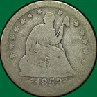 New Listing1853 Arrows & Rays Seated Liberty Quarter Almost Good AG Coin #40256