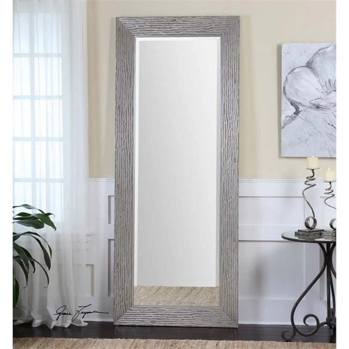 Uttermost Amadeus Large Coastal Style Fir Wood Mirror in Gray/Silver - Picture 1 of 2