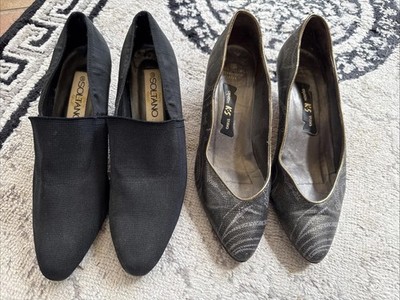 2x vintage pumps Echt Leder /stoff 38 Creation k+ s Studio Soltano 90iger Unikat