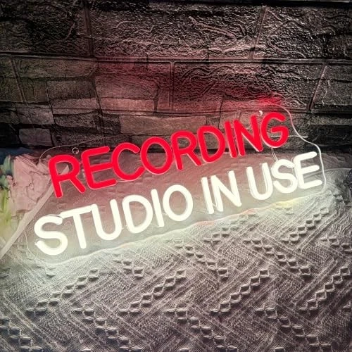 In Use Neon Sign, Vintage Lighted Sign, Dimmable Music Recording Studio