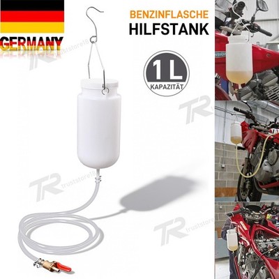 Profi Benzinflasche 1L Werkstatt Tank Ersatztank mit Hahn und Schlauch Hilfstank