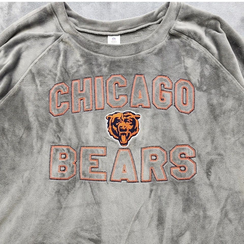 Ropa del equipo de la NFL Top para mujer XL gris súper suave polar manga larga Chicago Bears Foto 2 de 4