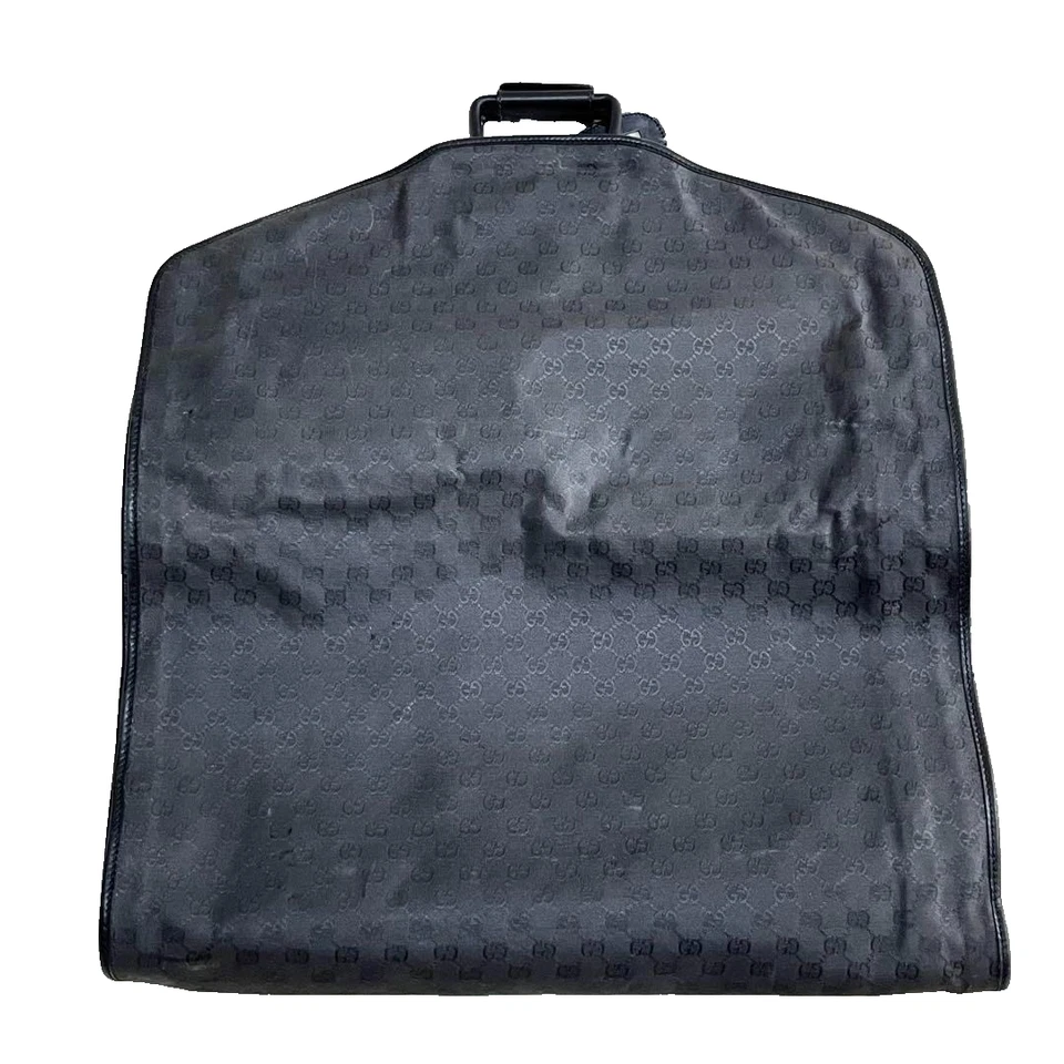 Gucci VTG Garment Bag Case GG Monogram PVC Black - Image 2 of 4