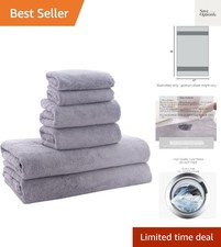 Ultra Soft Towel Set - Quick Drying - 2 Bath Towels 2 Hand Towels 2 Washcloth...