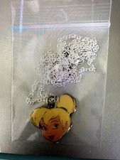 Disney 22" .925 Sterling Silver Necklace w/ Tinker Bell w/ Gem Stones Charm New