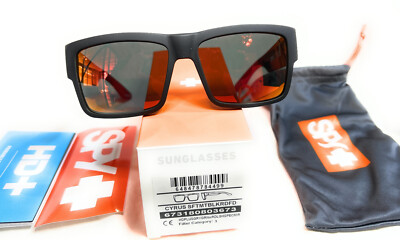Spy Cyrus Sunglasses - Soft Mt Blk Red Fade - HD+ Gry Grn w/Red Mirr, Pre-owned
