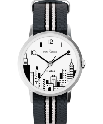 Timex New Yorker Marlin Hand Wound 34mm 3ATM Leather Strap Watch