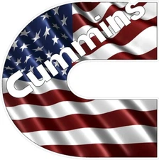 12" Laminated Dodge C Cummins in American Flag Design Cummins Diesel Truck Ram