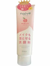 Kracie NAIVE Peach Leaf EX Makeup Removal / Face wash Fluffy Cleansing Foam 200g