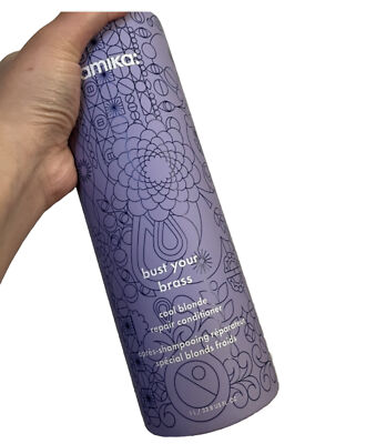 Amika Bust Your Brass Cool Blonde Violet Hair Conditioner 33.8 oz BRAND NEW