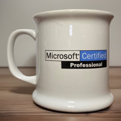 Original Microsoft Certified Professional Ceramic Mug 12 Oz Capacity 3.75 