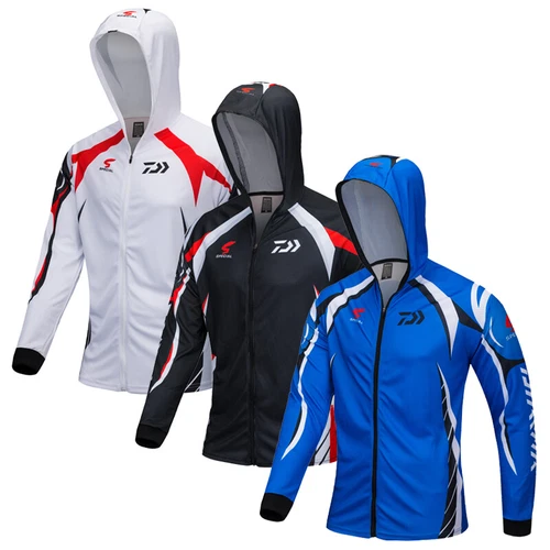 Hombres Pesca Camisas con Capucha Protector Solar Ropa Camisa Secado Rápido Manga Larga Abrigo - Imagen 2 de 30