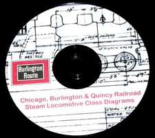 Chicago Burlington & Quincy RR CB&Q Steam Loco Class Diagram PDF Pages on DVD