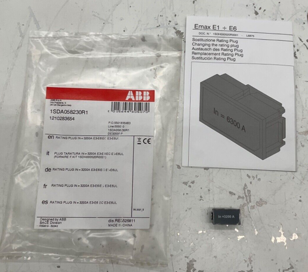 NEW ABB DE3200RP RATING PLUG 3200A E3-E6IEC E3-E6UL