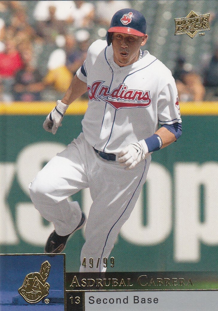 ASDRUBAL CABRERA /99 UPPER DECK UD GOLD CLEVELAND INDIANS #619 2009 09