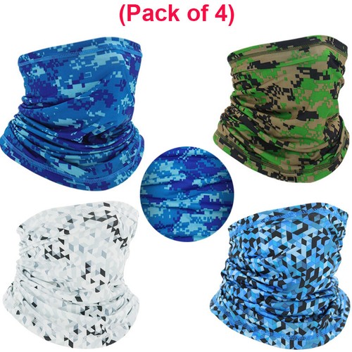 4x Ghetta Collo Maschera Viso Bandana Sciarpa Traspirante Riutilizzabile Balaclava Copricapo - Foto 12 di 15