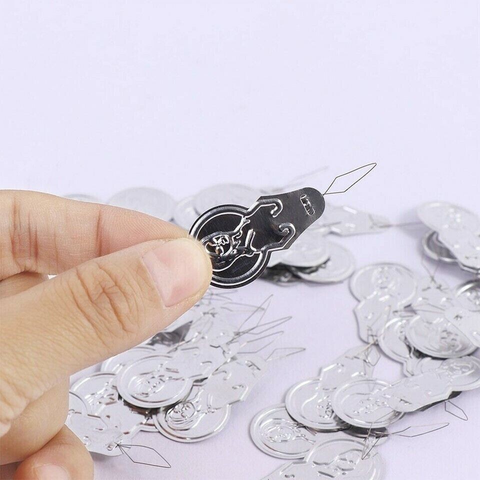 5pcs Metal Wire Needle Threader Silver Hand Sewing Stitch Insertion Tool 1.7"