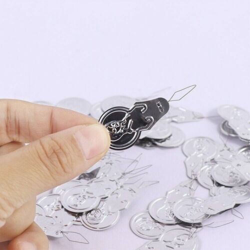 10pcs Metal Wire Needle Threader Silver Hand Sewing Stitch Insertion Tool 1.7" - Afbeelding 1 van 1