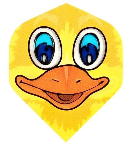 Dart 3, 6 oder 9 Stück Karella Polymet Flights - Fly - Standard - Enten Gesicht