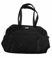 Vera Bradley Black Quilted Stroll Around Diaper Bag Purse with Changing Pad