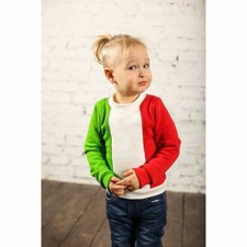 Children Teens Sweatshirt Hoody Coat Italian Flag Emblem National Flags Italy