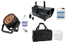 American DJ 18P HEX IP Outdoor RGBAW UV LED DMX Par Can Wash Up-Light Fogger Bag