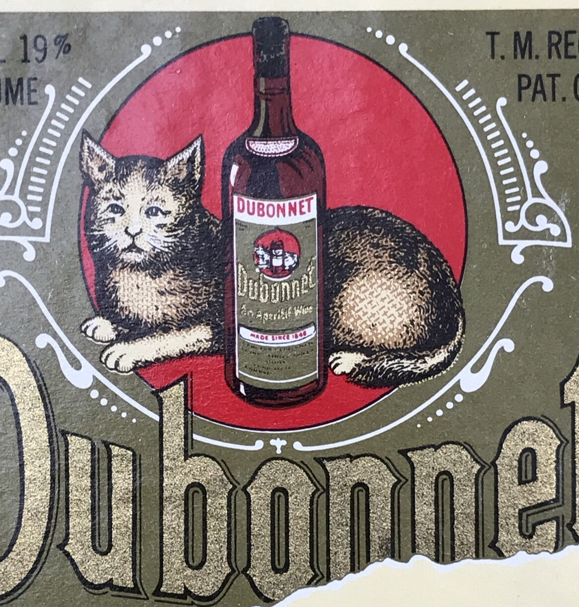 VTG Dubonnet Blonde Extra Dry White Wine Aperitif Bottle Label