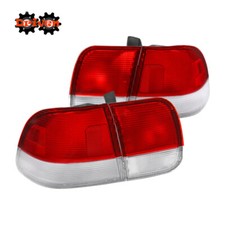 For 96-98 Honda Civic Sedan 4dr Si Red Clear Tail Lights Frosted Oe Style 4pc
