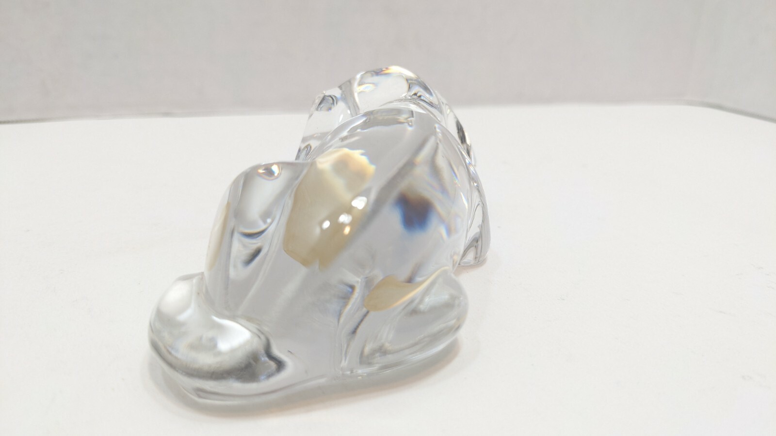 Sleeping Hunting Dog Paperweight Princess House Lead Crystal Figurine
