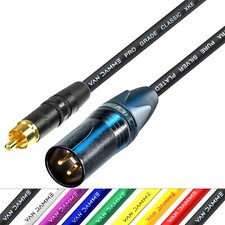 Cable RCA a Macho XLR Dorado Fono Plomo Van Damme Subwoofer Neutrik Rean Opción