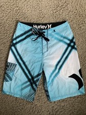Men  s size 28 Hurley 12  board shorts blue unlined swimsuit