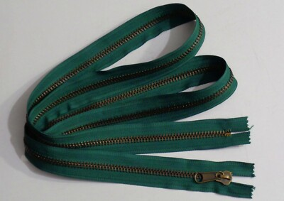 #ad #ad 64 inch Hunter Green amp; Antique Brass #10 Heavy Duty One Closed End Zipper $11.16
