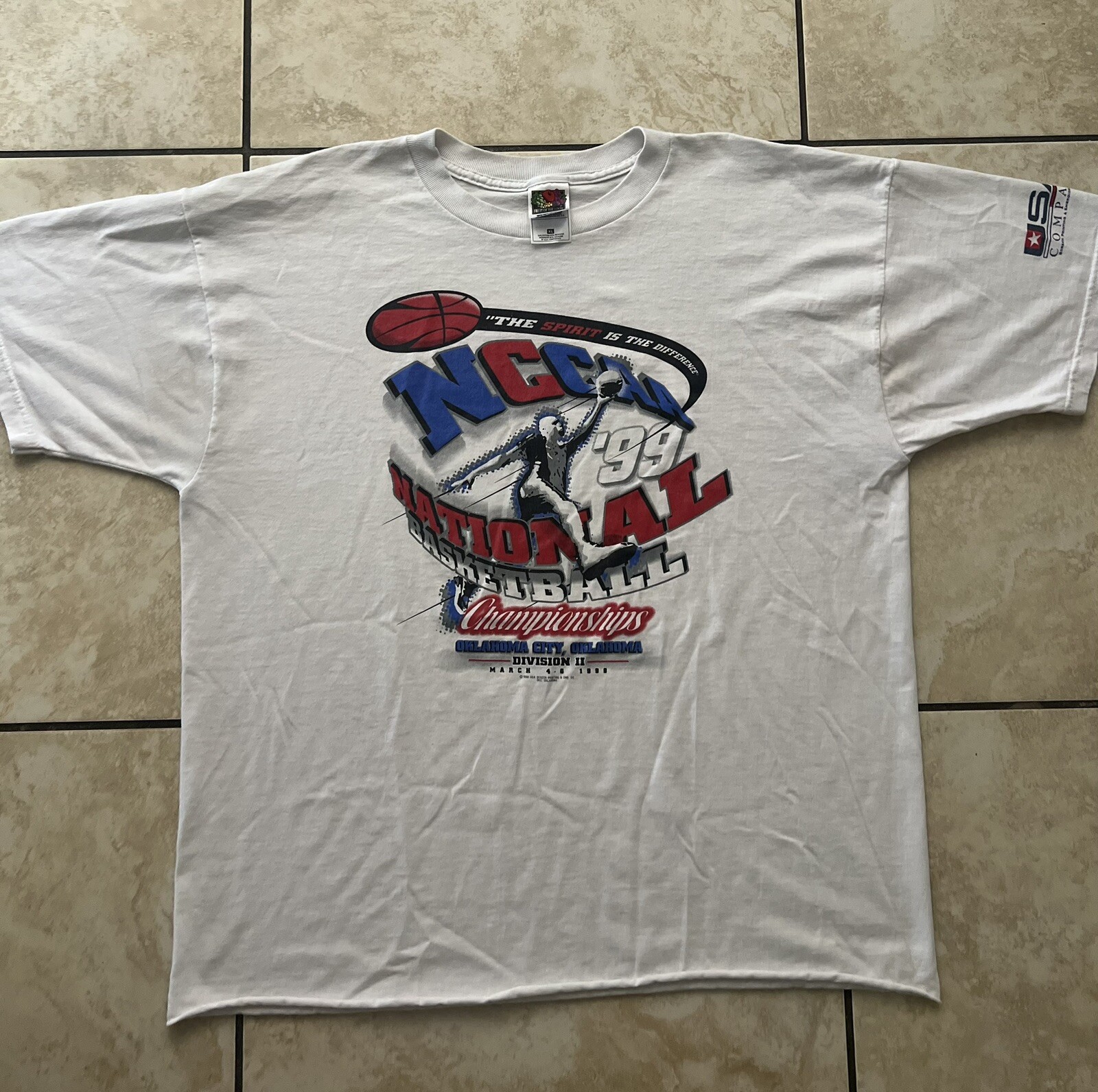 Vintage 90s NCAA Basketball Oklahoma City Cropped Tee Shirt Mens Size XL