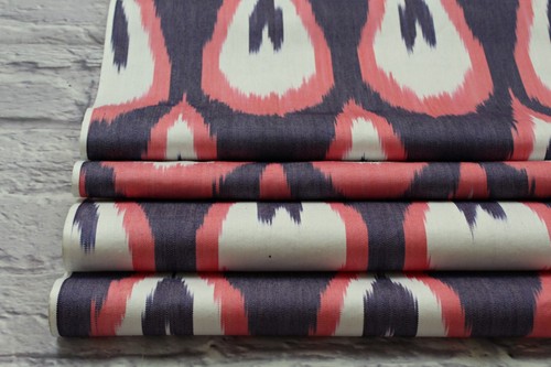 3.0 m Uzbek cotton handmade Ikat fabric/Blue cloth for craft,upholstery,decor - Picture 7 of 8