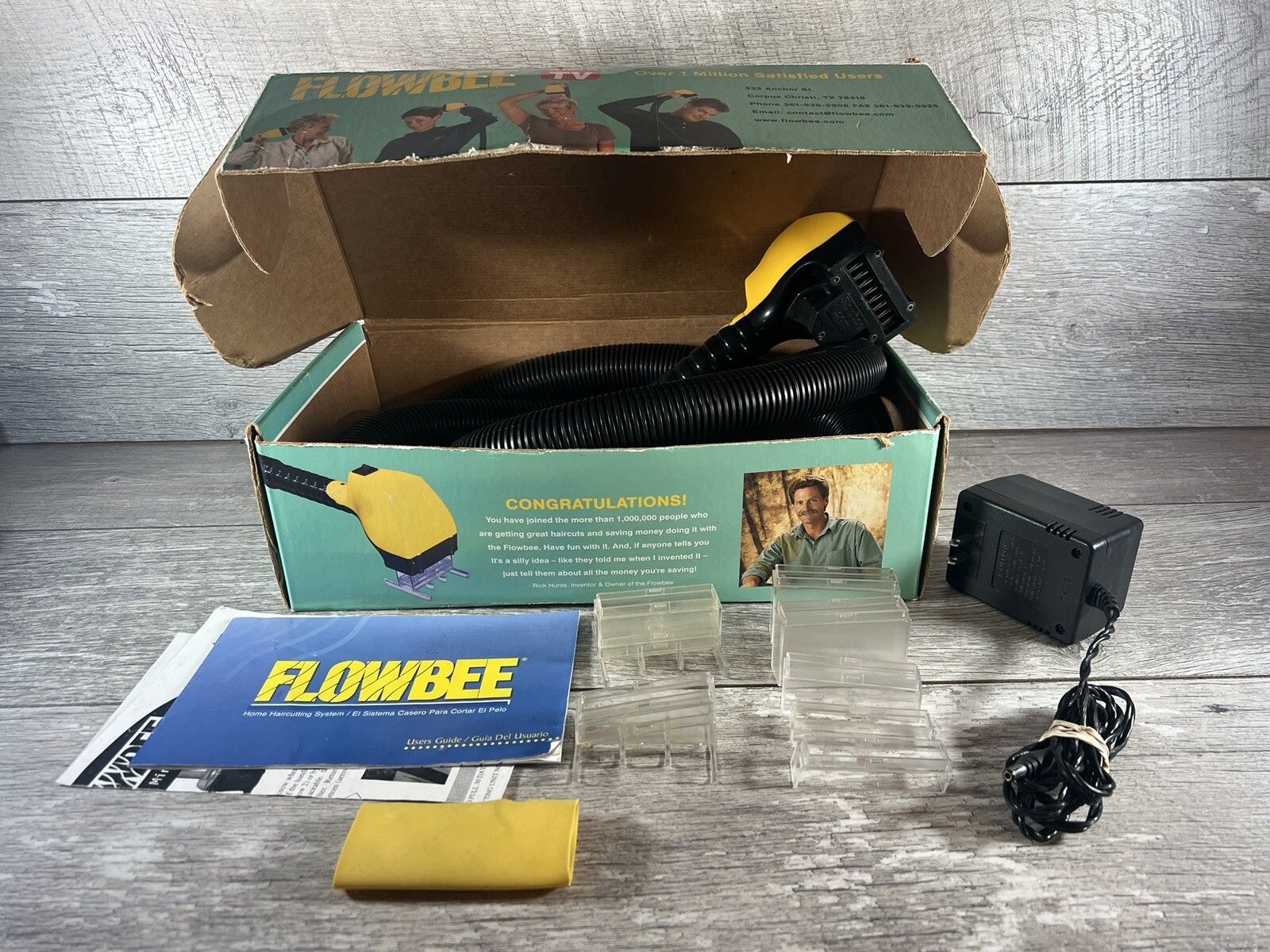 Flowbee Precision Home Vacuum Haircutting System w Spacers Power Supply