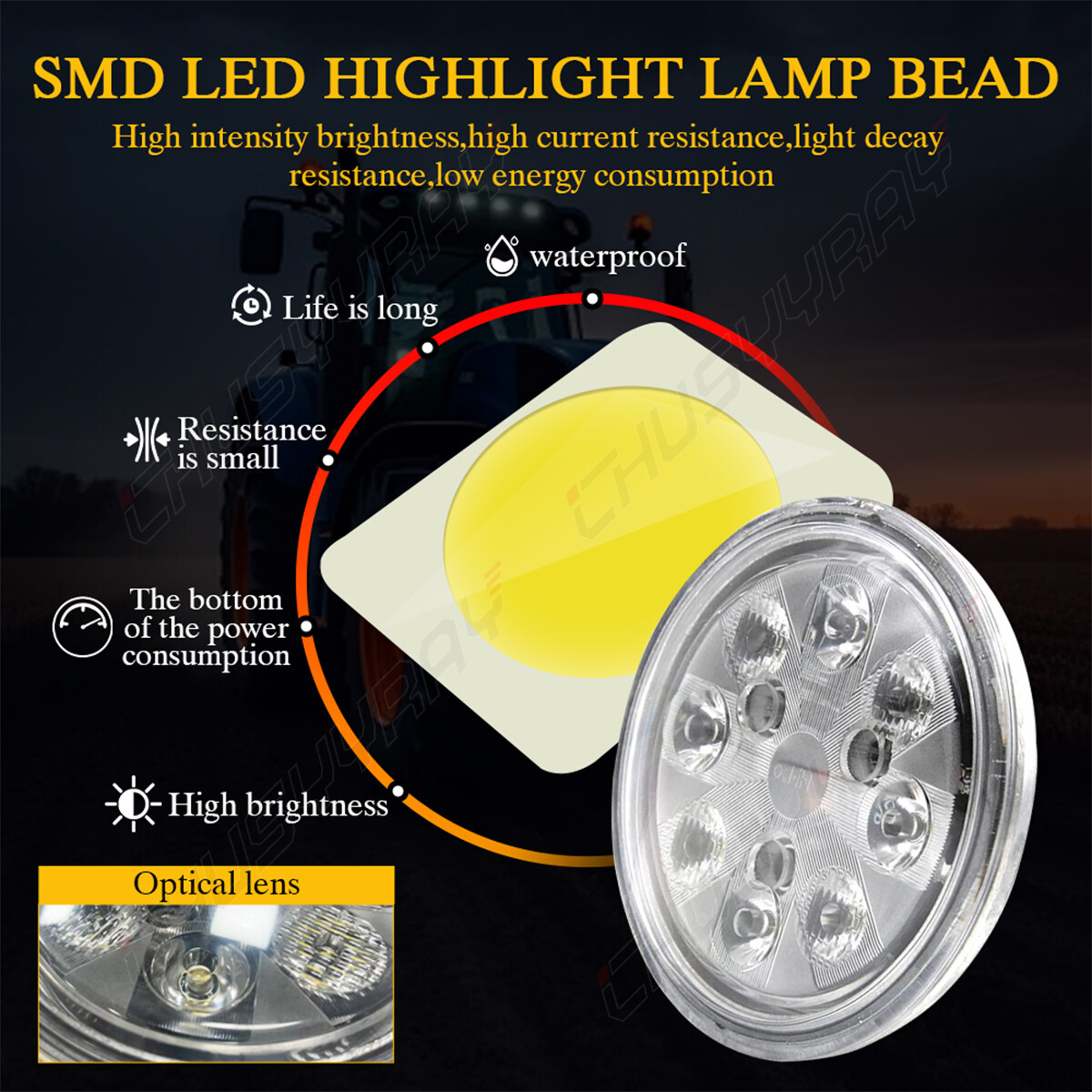 LED Landing Light For Aircraft SPOT Beam #4509 PAR36 Size |10-30VDC - Foto 4
