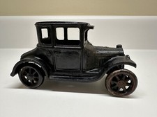Arcade, Cast Iron Ford Model T Turtle Back Coupe 5" long 2.5" tall