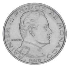 Monaco 1/2 franc 1968 F-VF