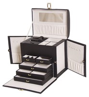 Brubaker Giant Xxl Jewelry Box Case W. Jewel Roll, Earring / Ring Trays, Mirror Brubaker Giant Xxl Jewelry Box Case W. Jewel Roll, Earring / Ring Trays, Mirror
