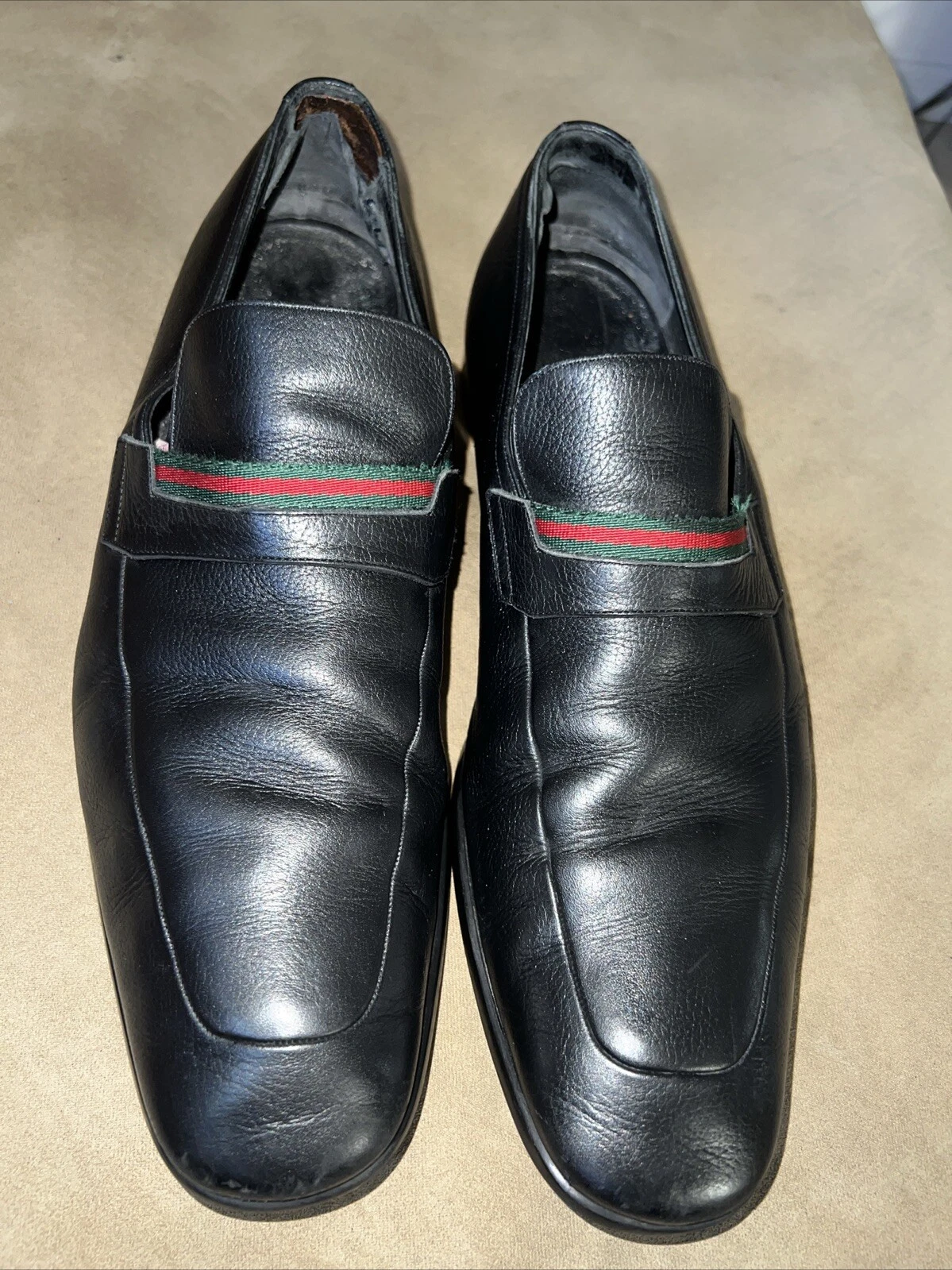 Mocassin noir homme Gucci Cirano Lux Miro Soft taille 44E voir photos US11,5 12 ??