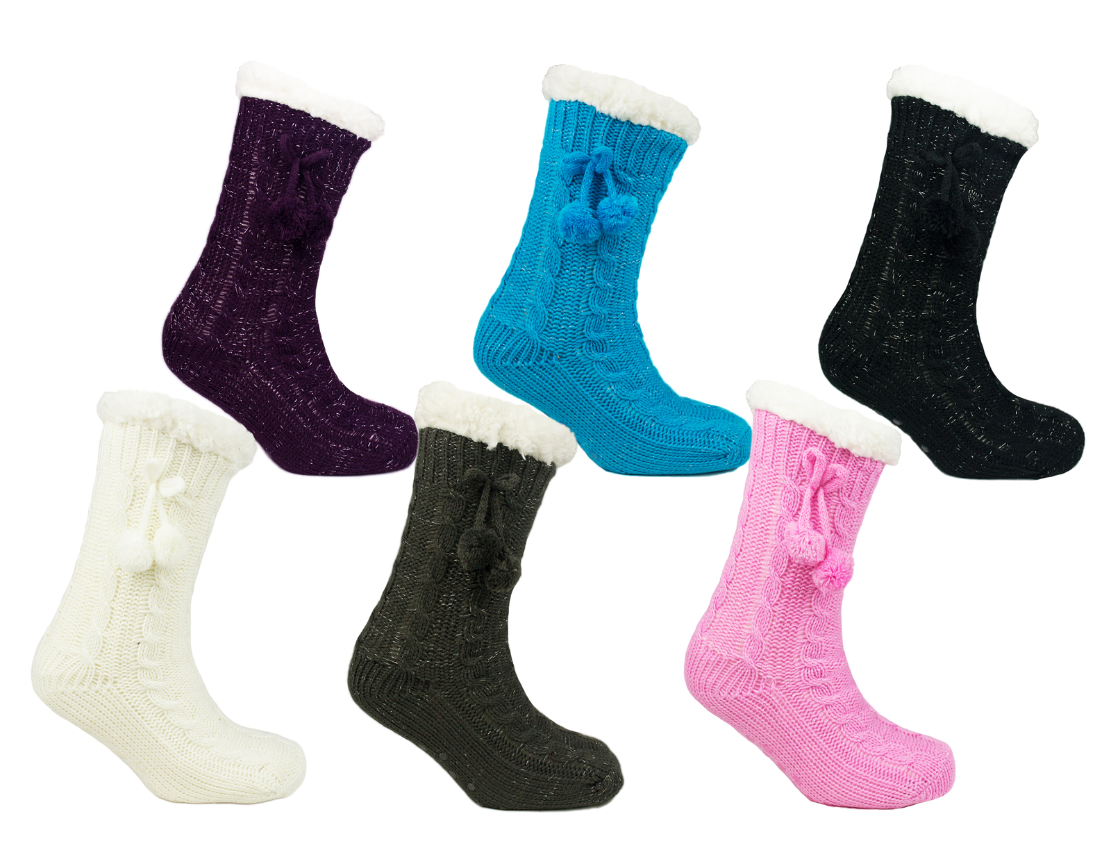 Mujer Forro de Piel de Ochos Calcetines Pantufla Mujer Ropa de Invierno Regalo
