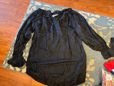 Black Pirate Peasant Blouse Costume Shirt XL